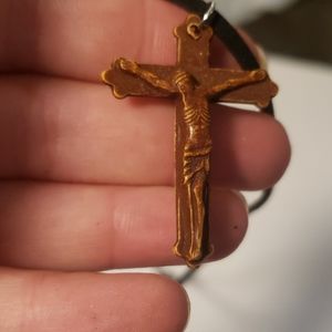 Brown Crucifix Necklace
